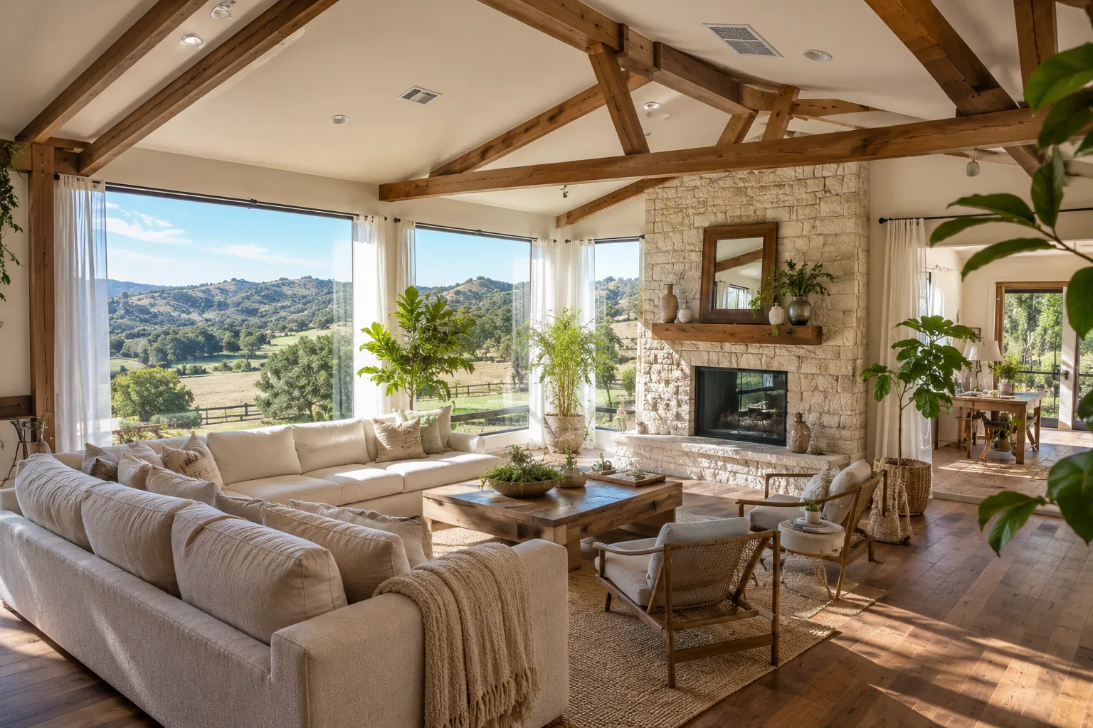 Bright and healthy ranch-style home interior after professional HVAC maintenance in Moorpark California.